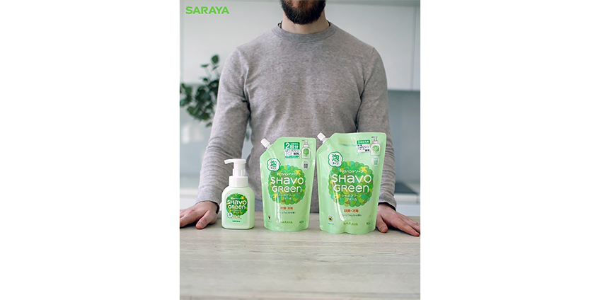 Пенящееся мыло Shavo Green от компании SARAYA сочетает в себе натуральность, эффективность и экологичность