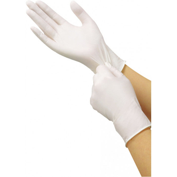 Перчатки смотровые нестерильные неопудренные, M, белый