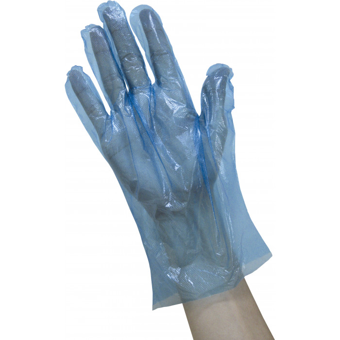 Полителеновые перчатки. Одноразовые полиэтиленовые, XS, синий Saraya