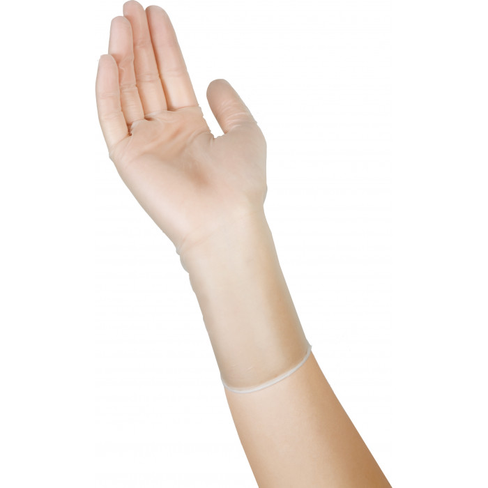 Одноразовые виниловые перчатки, XS, белый Saraya