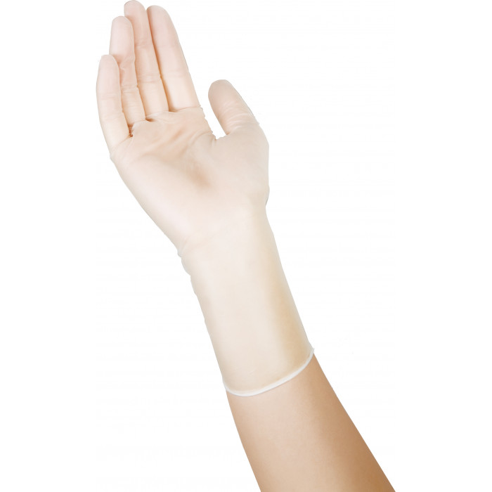 Опудренные виниловые перчатки, S, белый
