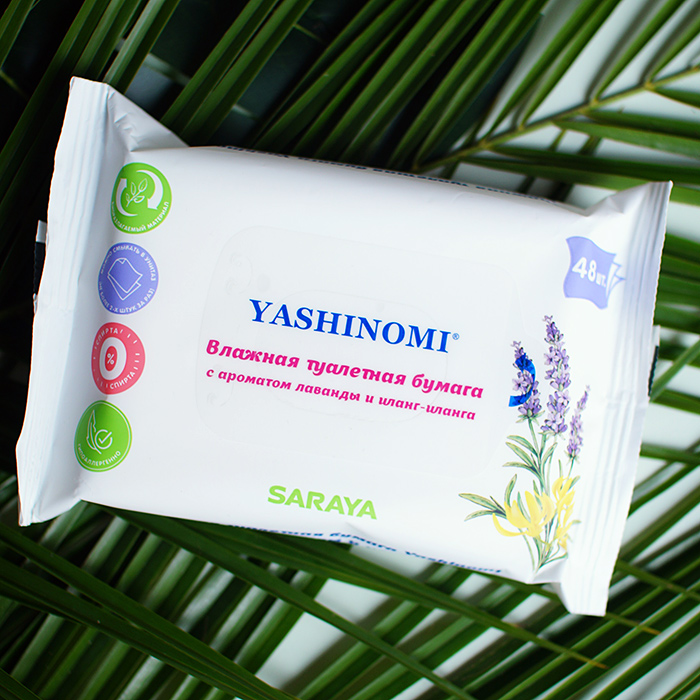 Влажная туалетная бумага с ароматом лаванды и иланг-иланга Yashinomi