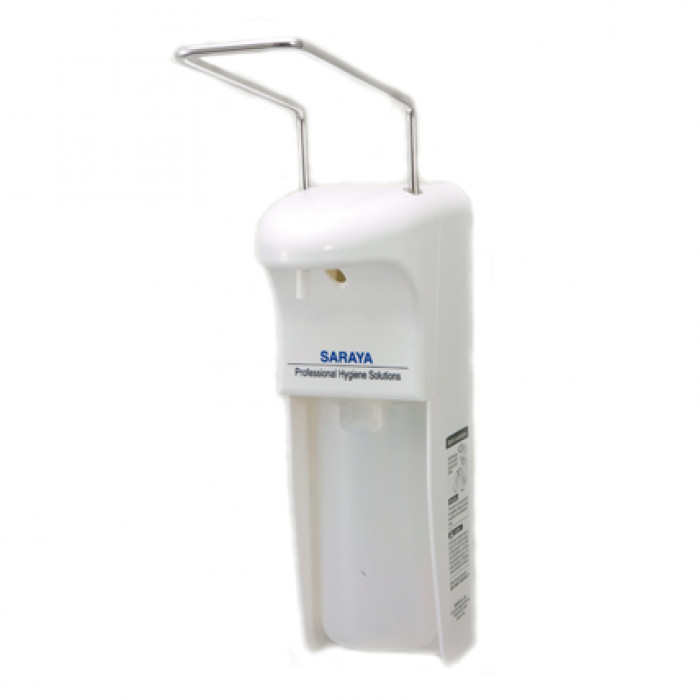 Локтевой пластиковый дозатор (пластик белый) MDS-1000PW Sarayа